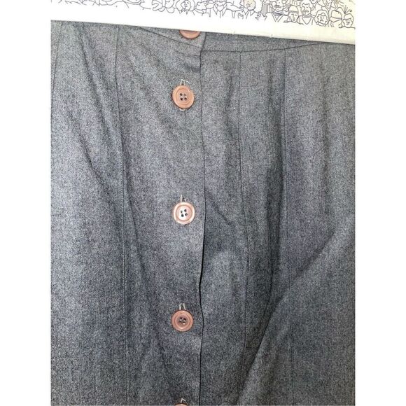 Vintage long David Chablis 100% wool gray skirt women’s size 6 - Picture 2 of 9